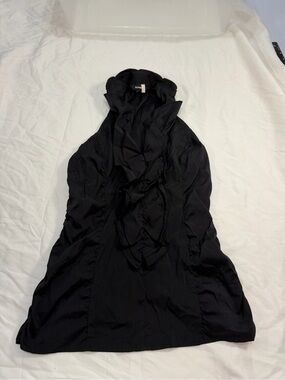 Black Ruffle Halter top